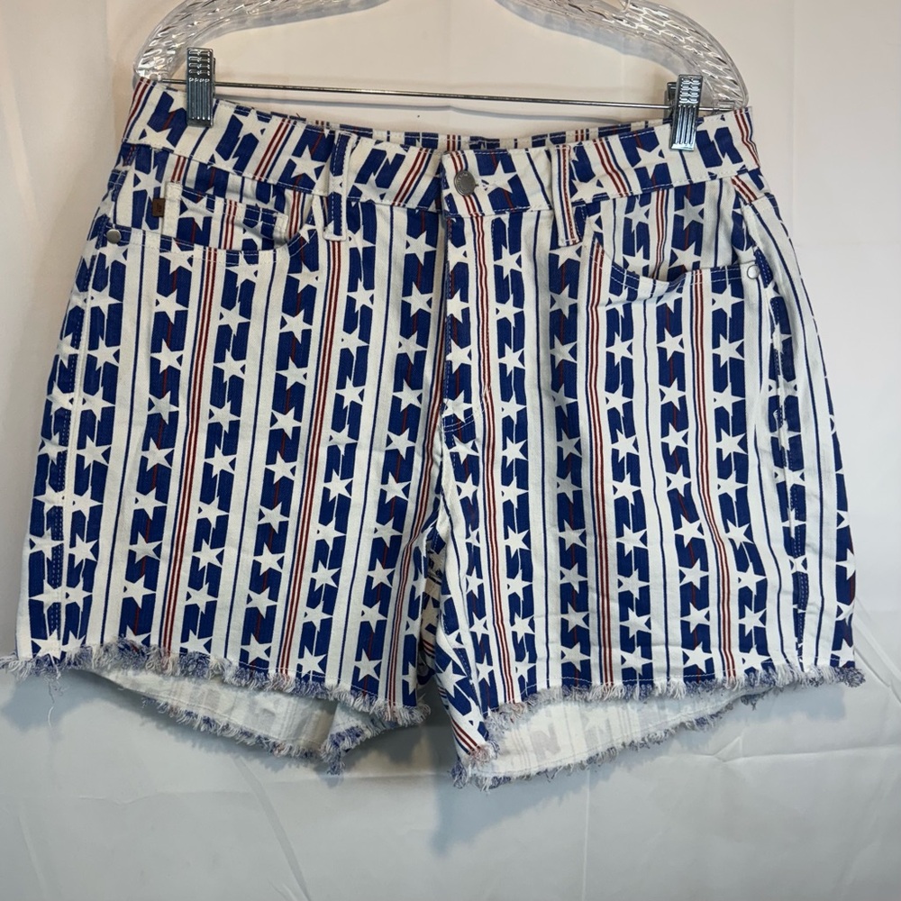 Judy Blue Red, White & Blue Stars/Stripes Denim Shorts